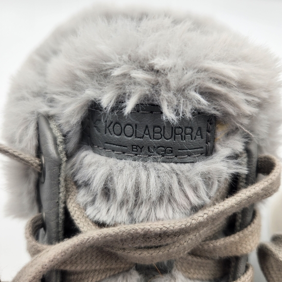 Koolaburra Womens 6 Sundell Fuzz High Top Sneaker Grey Faux Fur Collar By UGG - Picture 9 of 13